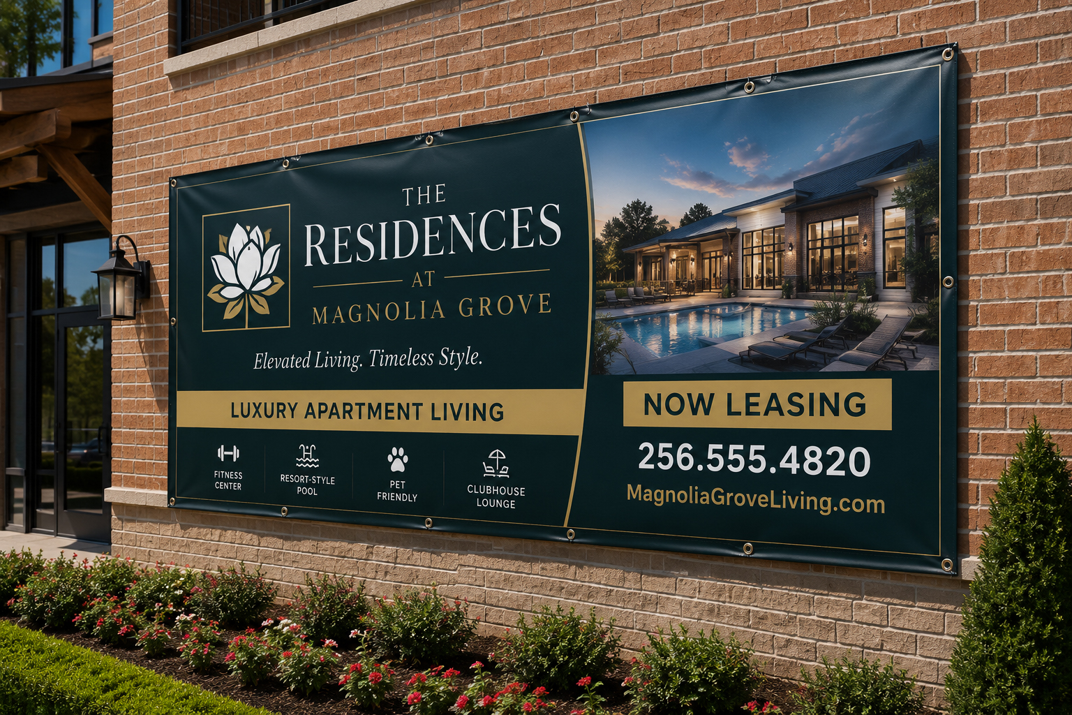 18oz Blockout Banner in a realistic commercial application