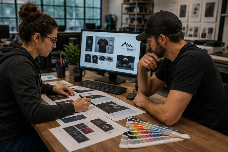 Reviewing branded product designs, materials and production details