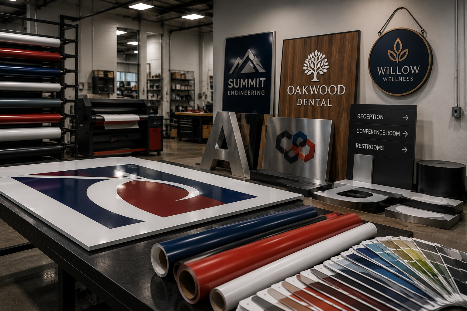 Interior signs, window graphics and business graphics