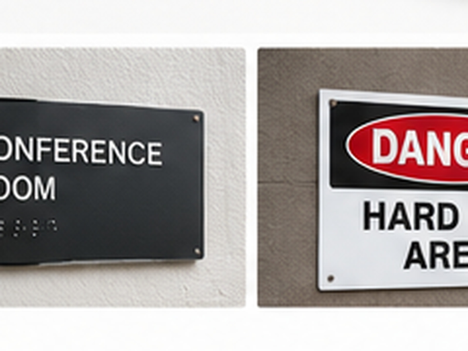 Coordinated custom aluminum sign system installed across a commercial property