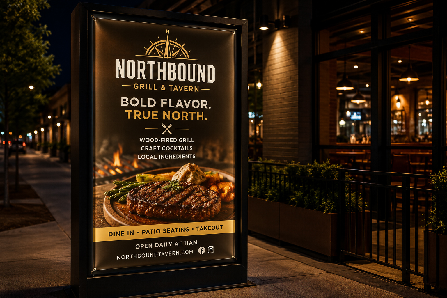 Backlit Banner in a realistic commercial application
