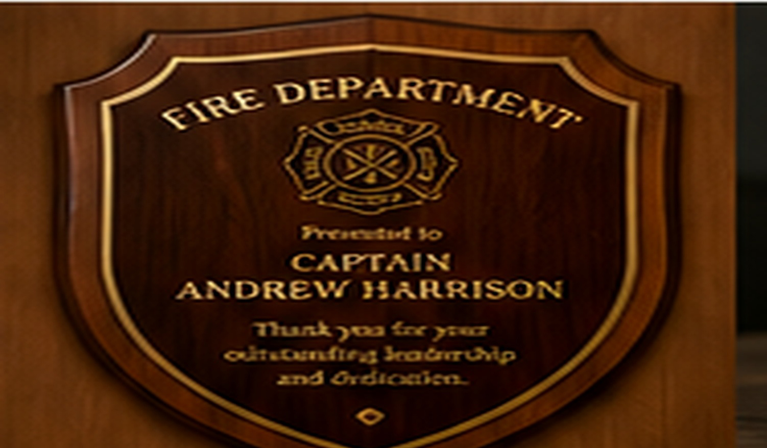Custom public safety recognition plaque