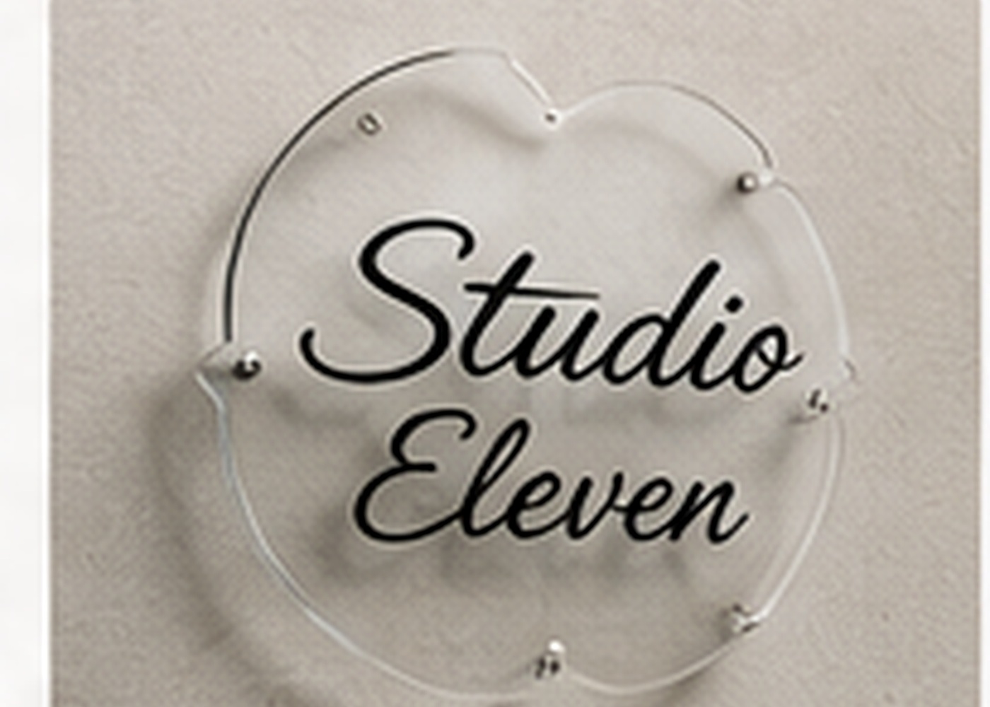 Custom shaped round acrylic studio sign