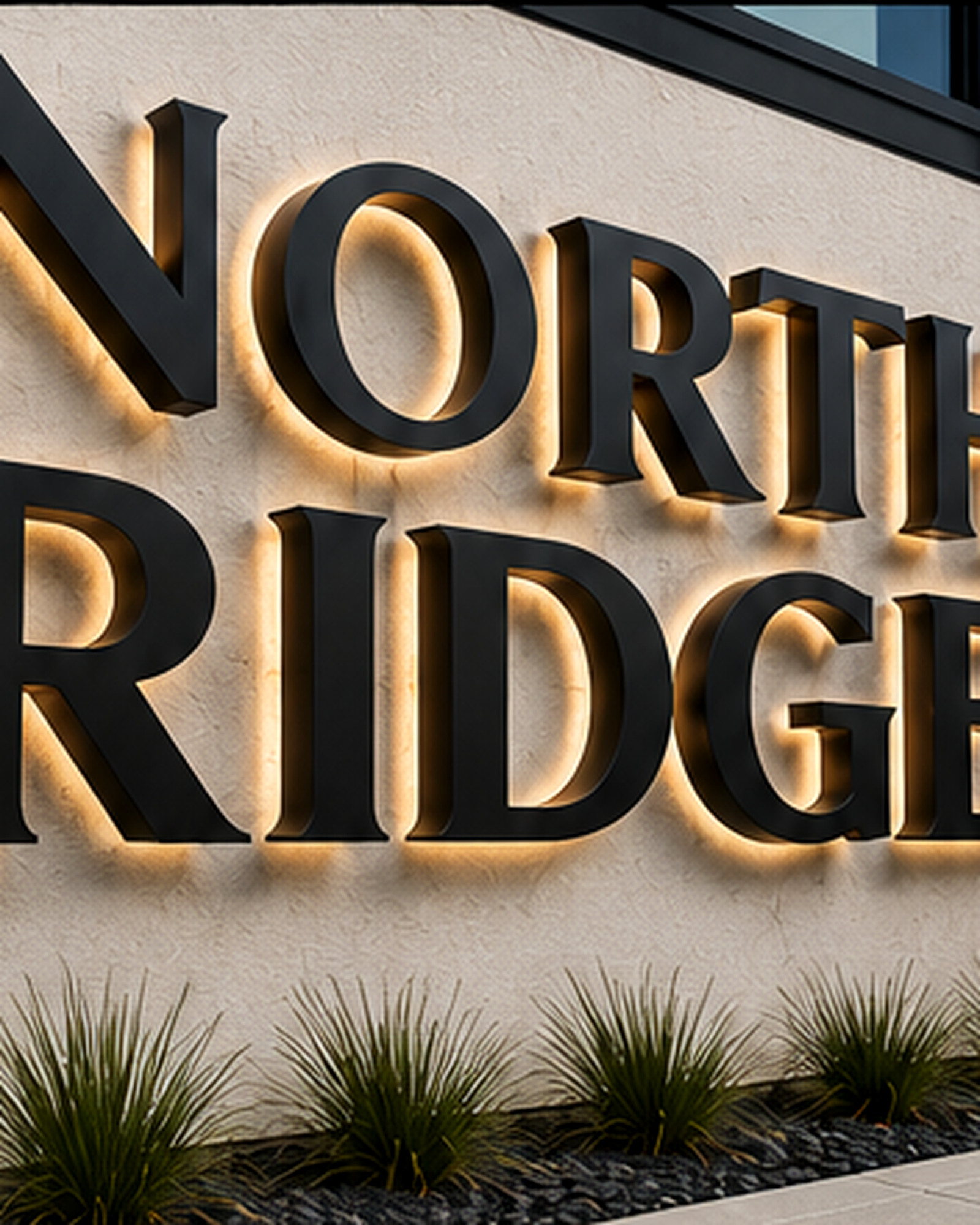 Dimensional letter signage creating a premium branded reception environment