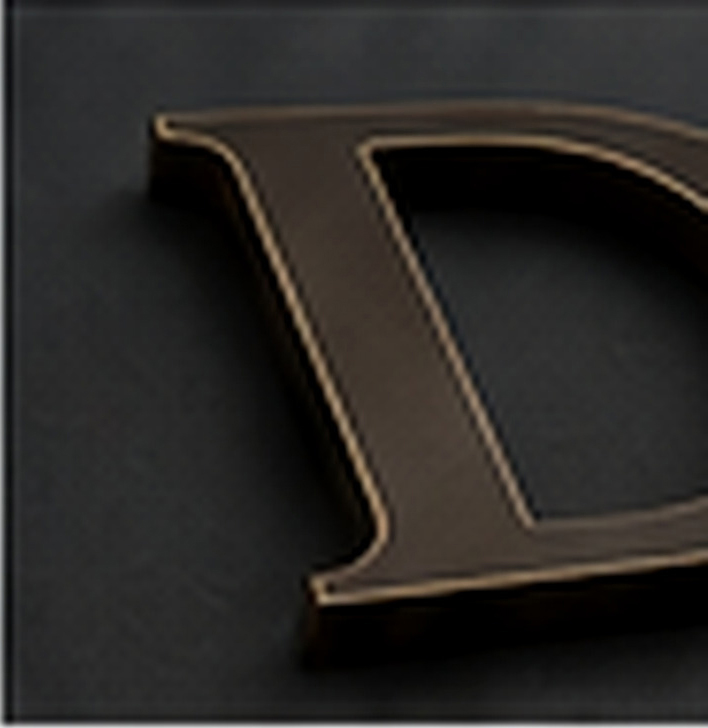 Close view of precision fabricated dimensional sign letters and finished edges