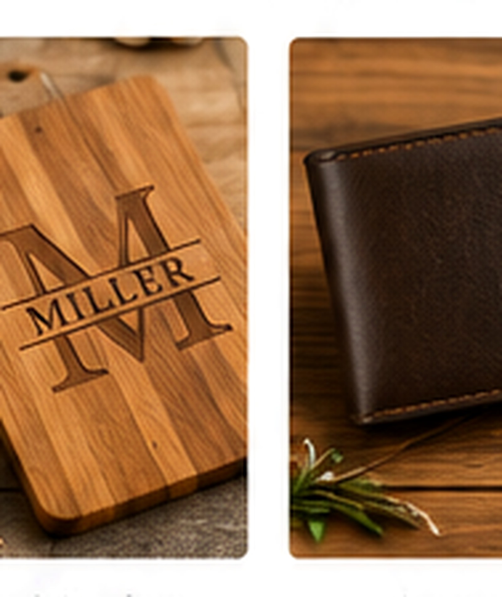 Personalized engraved hardwood keepsake and serving gifts