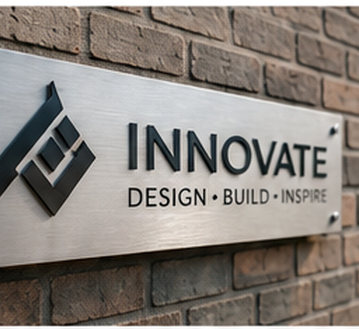 Fabricator inspecting engraved facility identification signs and room plaques