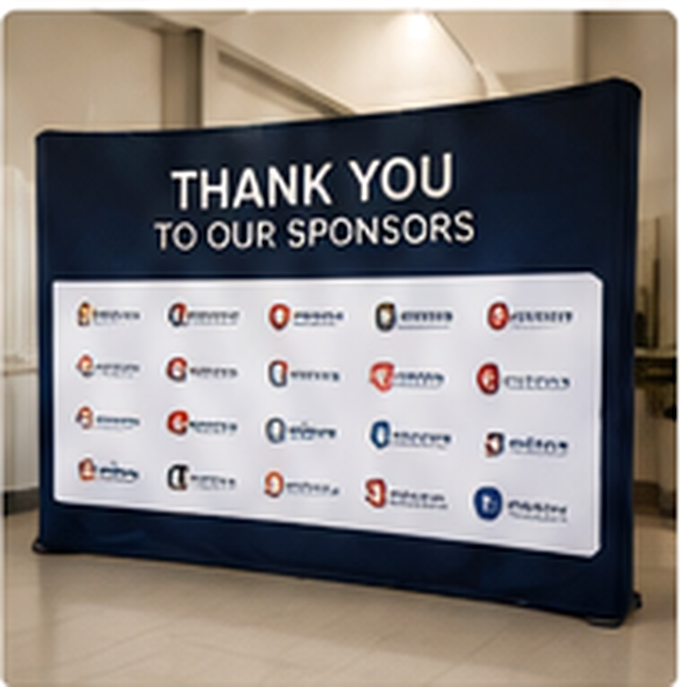Sponsor recognition wall at an event