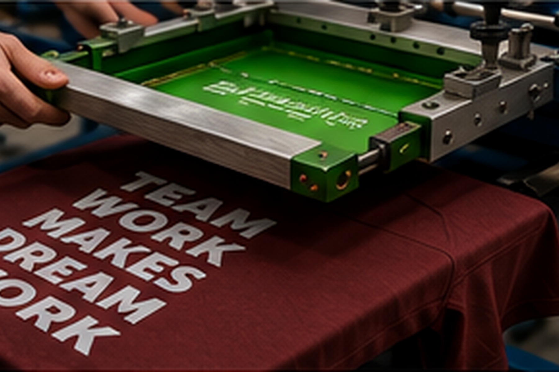 Commercial screen printing of branded company apparel