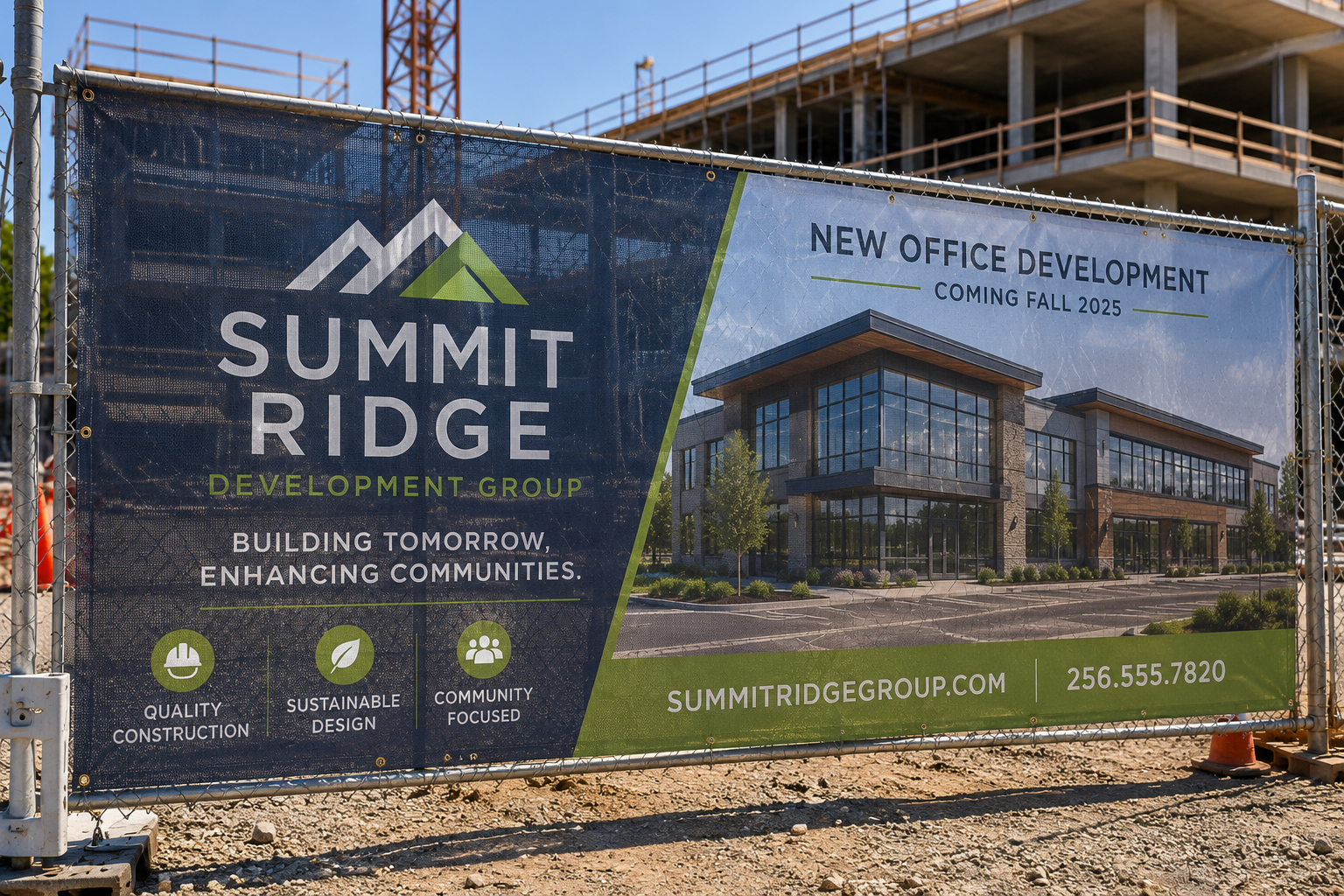 Mesh Banner in a realistic commercial application