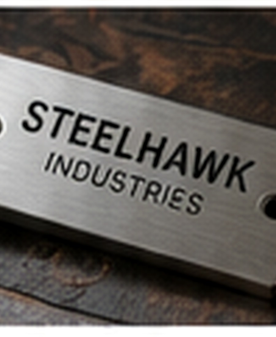 Close-up of precision laser engraving on anodized aluminum identification plates