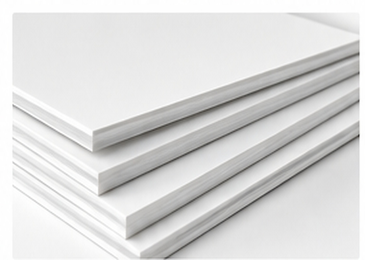 Stacked white PVC sign material sheets