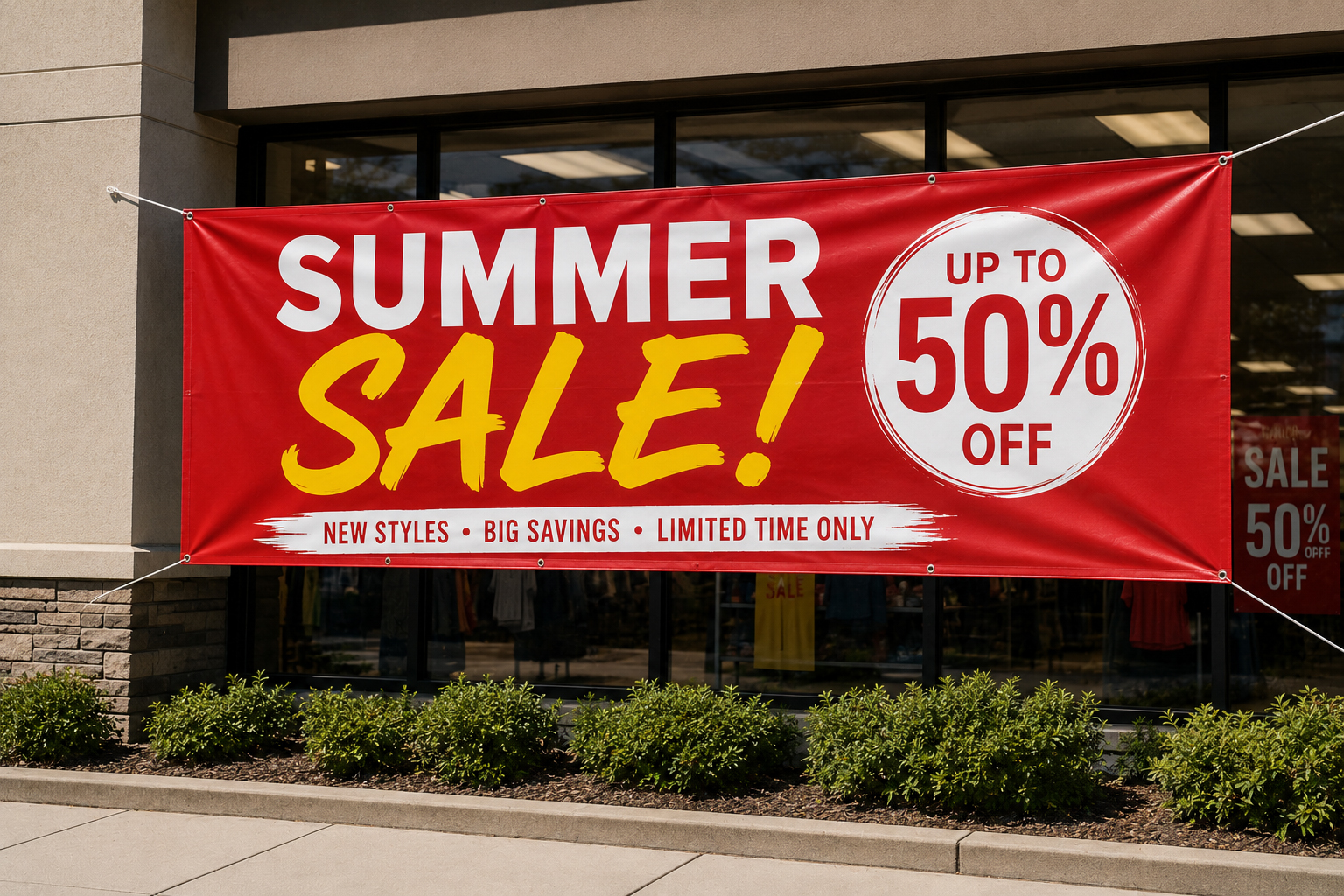 Retail storefront sale banner