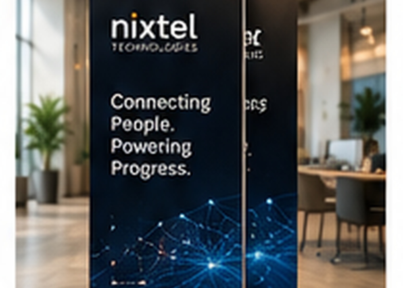 Multiple retractable banner displays arranged for a presentation
